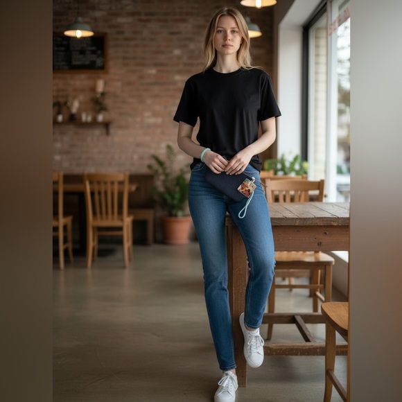 Mercado Global Selvedge Pouch a hand woven distinctive blue dip dyed design - Picture 2 of 5